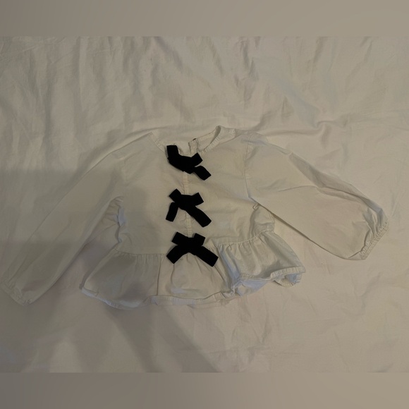 Zara Other - Zara Toddler White Top with Black Bows